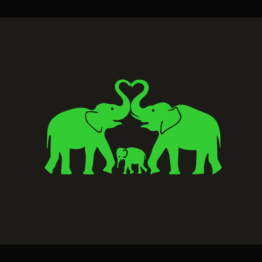 Generic Green Decorative Elephant Radium Wall Sticker