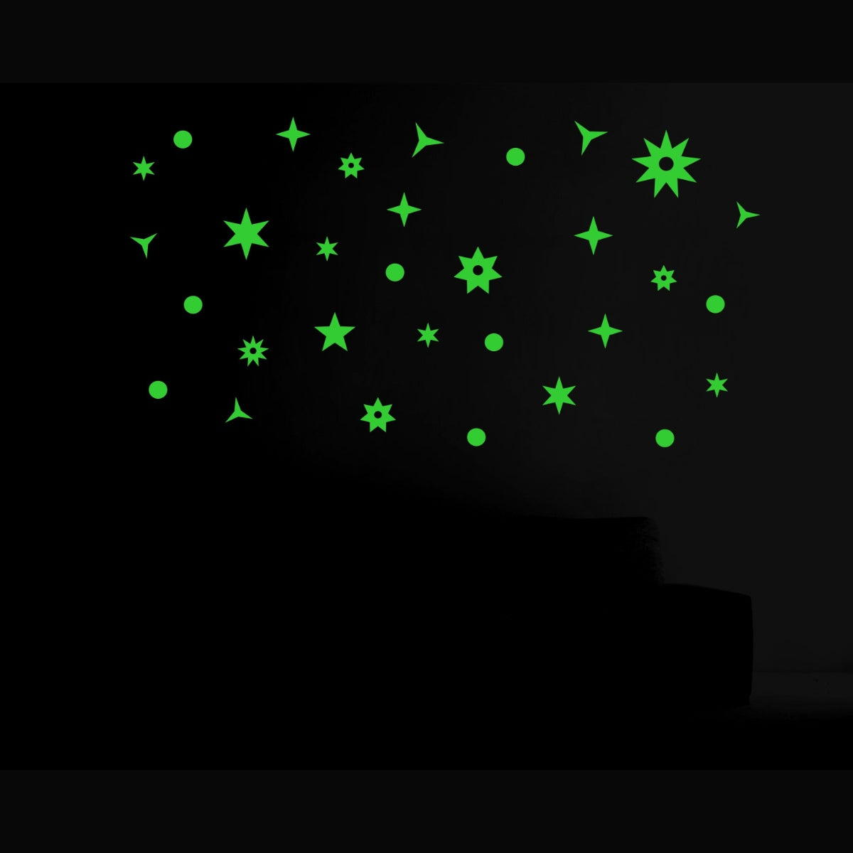 Generic Green Galaxy Of Stars Radium Wall Sticker