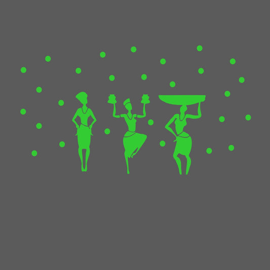 Generic Green Dancing Lady Radium Wall Sticker