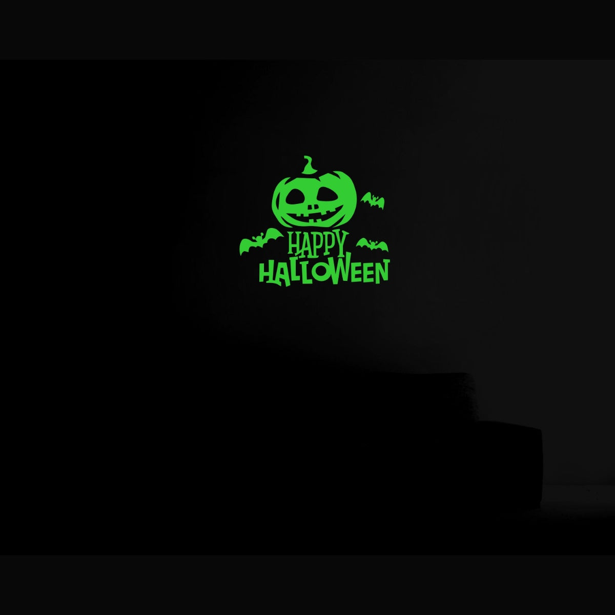 Generic Green Happy Halloween Radium Wall Sticker