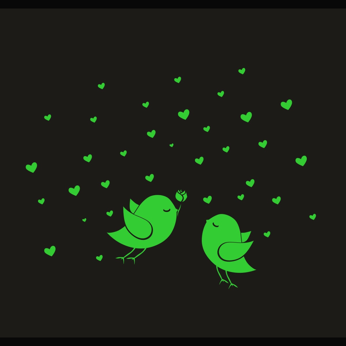 Generic Green Birds And Star Radium Wall Sticker