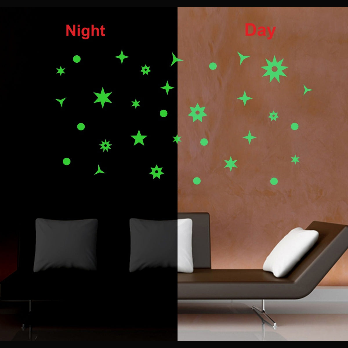 Generic Green Galaxy Of Stars Radium Wall Sticker