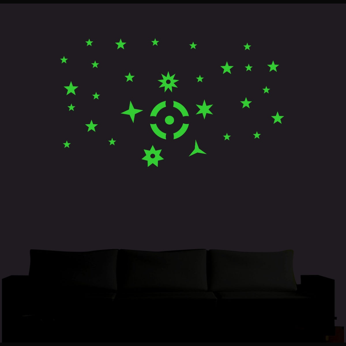 Generic Green Galaxy Of Stars With Moon Radium Wall Sticker