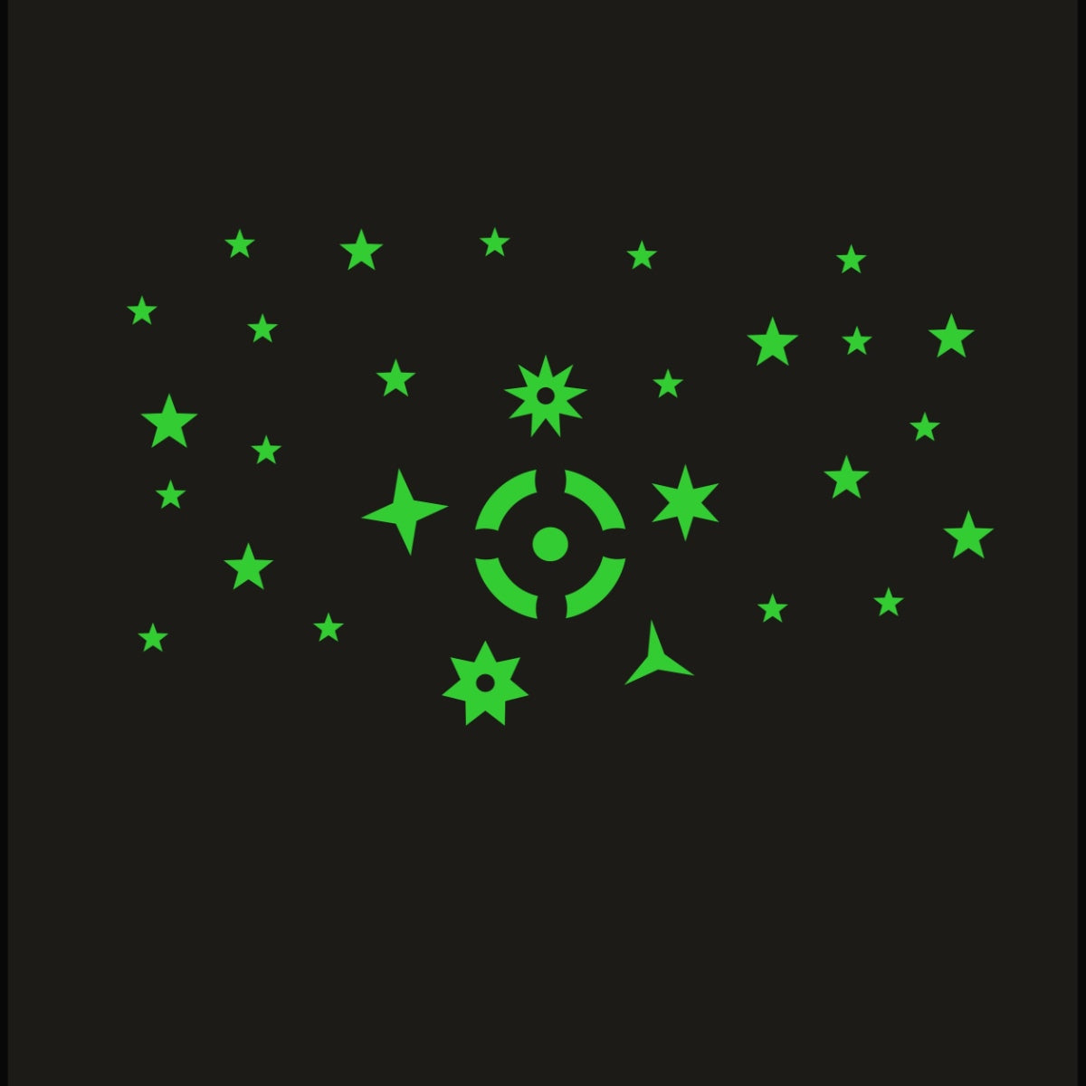 Generic Green Galaxy Of Stars With Moon Radium Wall Sticker