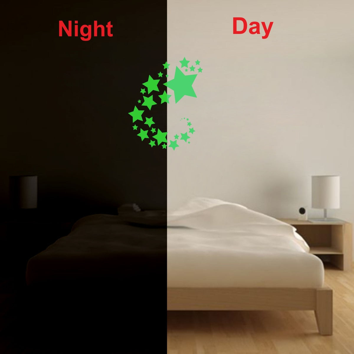 Generic Green Galaxy Of Stars With Moon Radium Wall Sticker