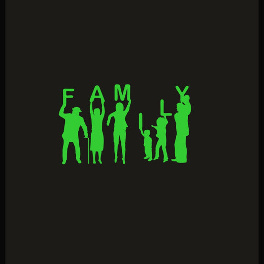 Generic Green Family Radium Wall Sticker