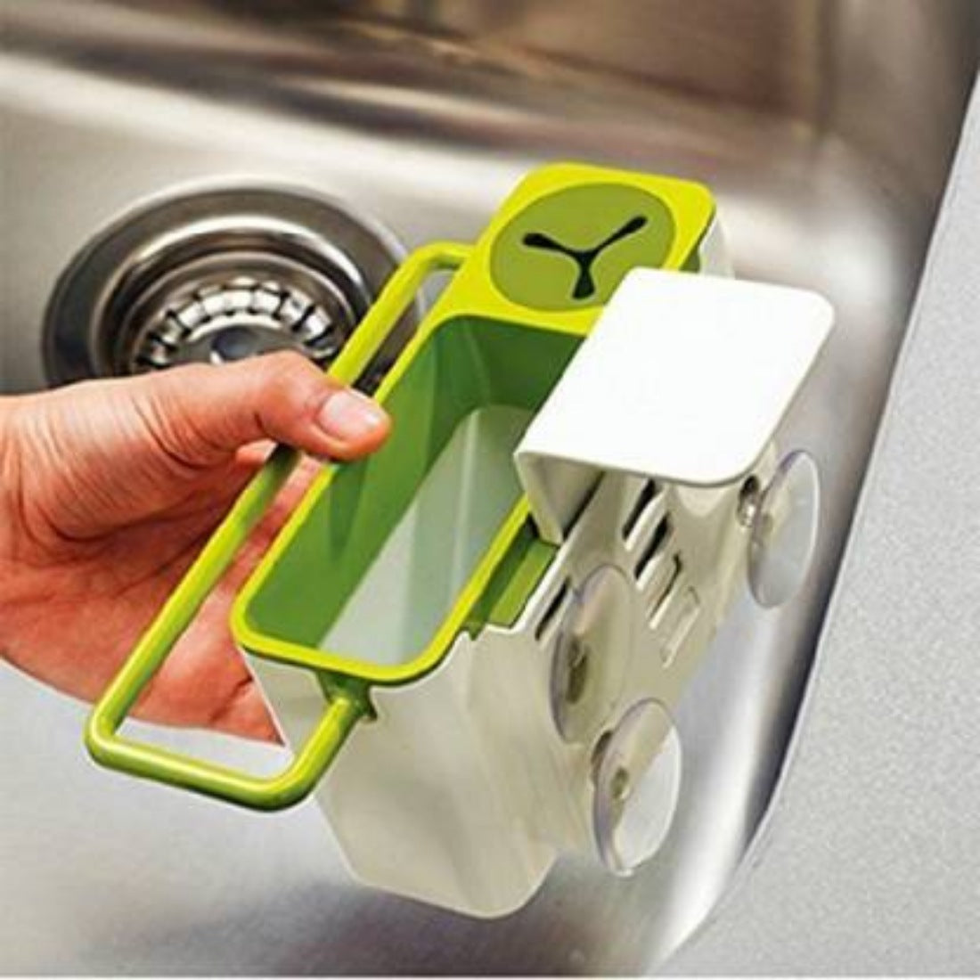 Generic Kitchen Self Draining Sink Tidy With Suction Cup Organizer Sponge