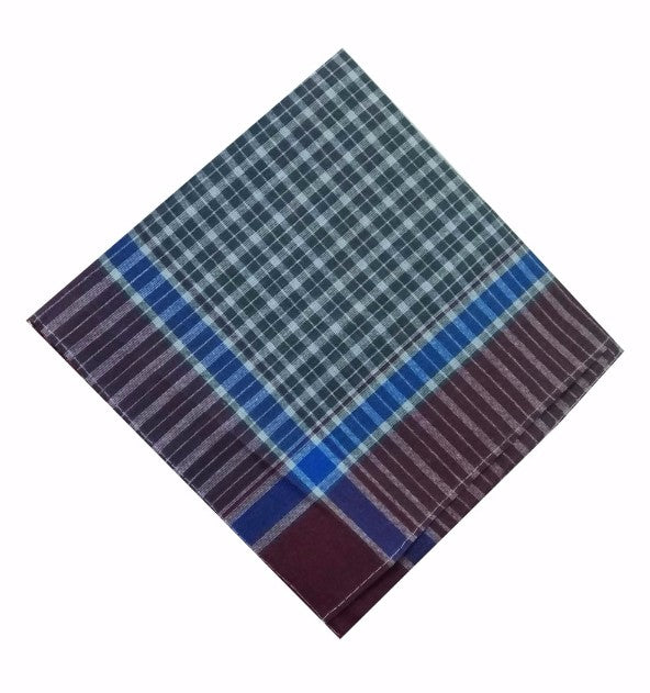 Generic Pack Of_6 Checks Big Size Handkerchiefs (Color: Multi Color)