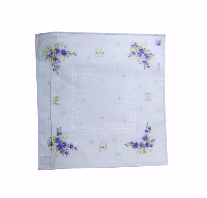 Generic Pack Of_6 Desinger Flower Medium Size Handkerchiefs (Color: Multi Color)