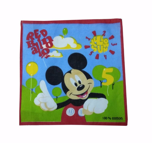 Generic Pack Of_8 Micky Mouse Medium Size Handkerchiefs (Color: Multi Color)