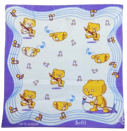 Generic Pack Of_8 Cartoon With Music Notes Small Size Handkerchiefs (Color: Multi Color)