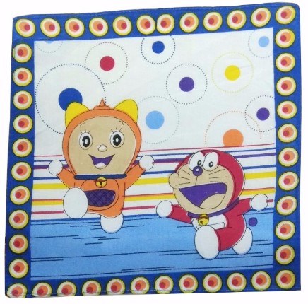 Generic Pack Of_10 Doreman With Mini Dora Small Size Handkerchiefs (Color: Multi Color)