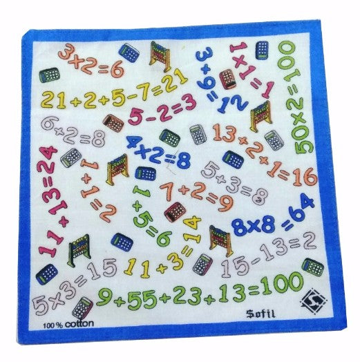 Generic Pack Of_8 Numeric Small Size Handkerchiefs (Color: Multi Color)